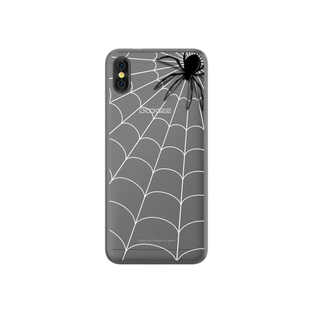 Funda Gel Transparente para Doogee X53 Diseño Araña Dibujos