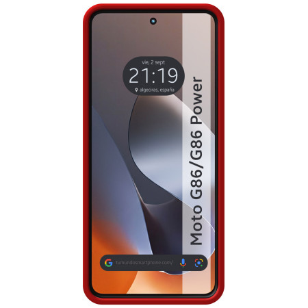 Funda Silicona Líquida Ultra Suave para Motorola G86 / G86 Power 5G color Roja