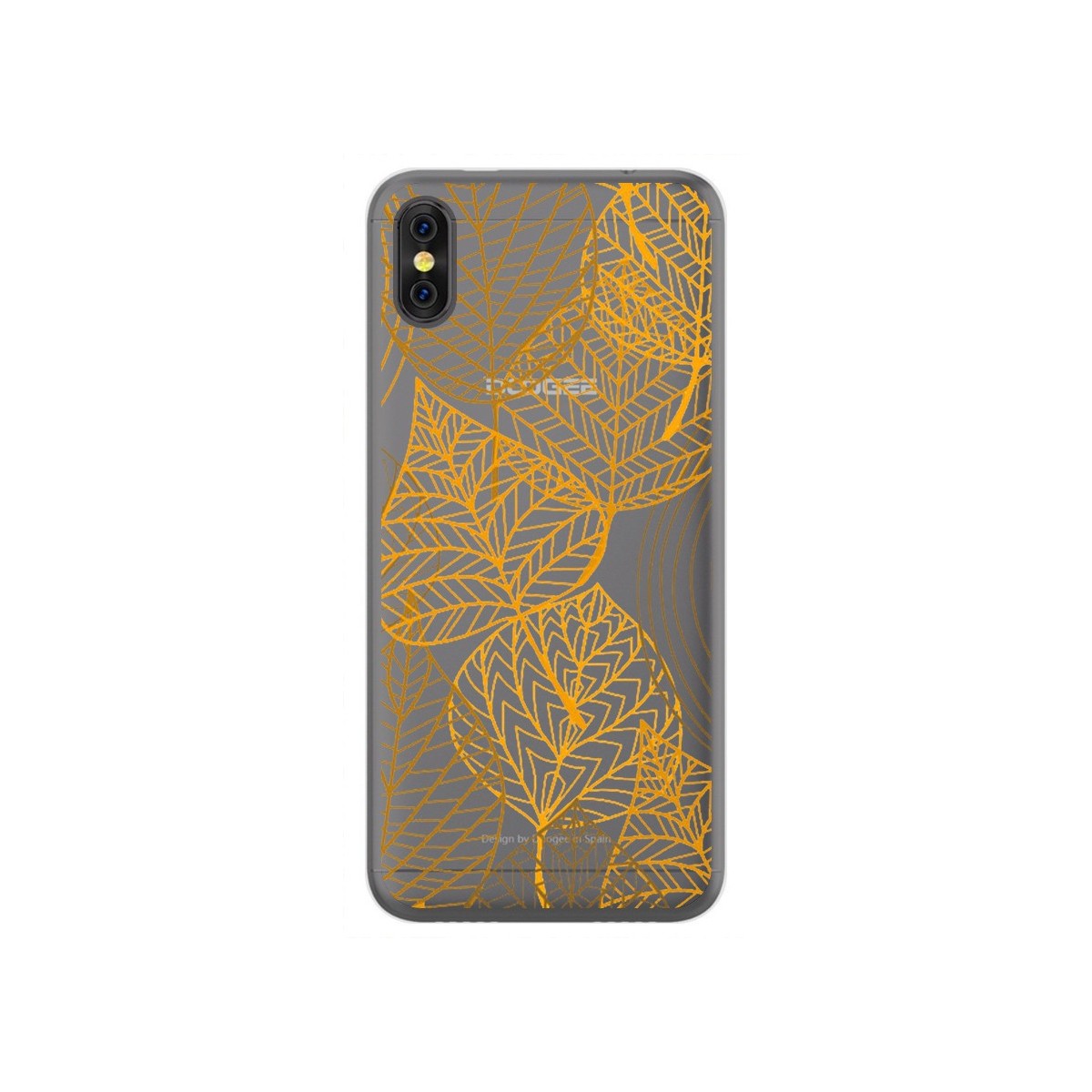 Funda Gel Transparente para Doogee X53 Diseño Hojas Dibujos