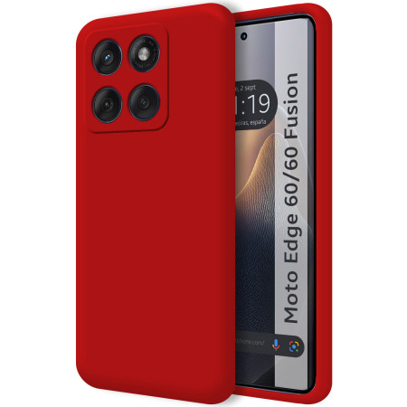 Funda Silicona Líquida Ultra Suave para Motorola Edge 60 / 60 Fusion 5G color Roja