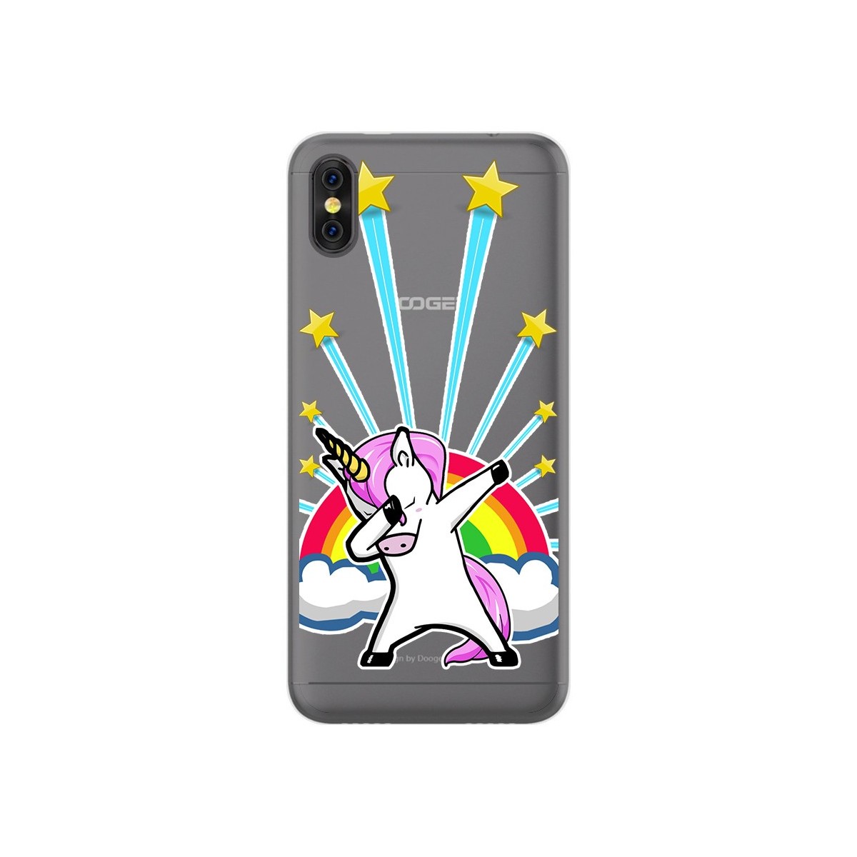 Funda Gel Transparente para Doogee X53 Diseño Unicornio Dibujos