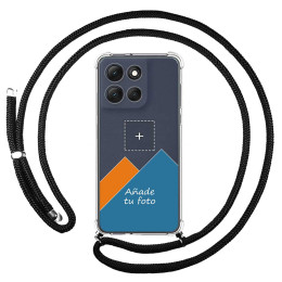Personaliza tu Funda Colgante Transparente para Motorola G86 / G86 Power 5G con Cordon Negro Dibujo Personalizada