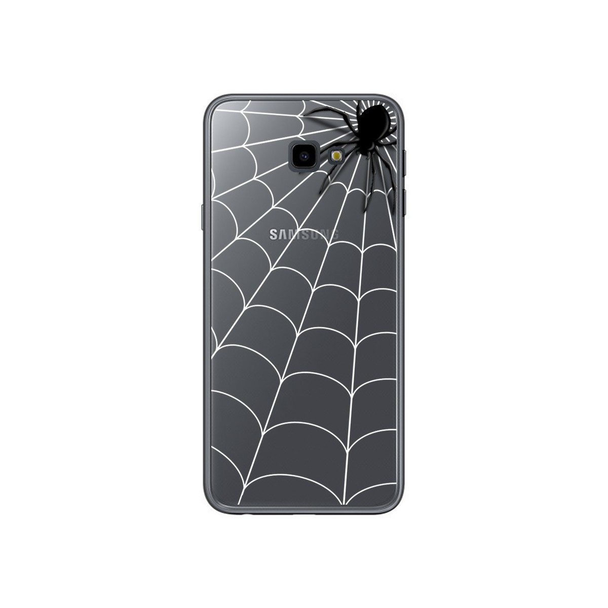 Funda Gel Transparente para Samsung Galaxy J4+ Plus Diseño Araña Dibujos