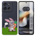 Funda Silicona Transparente para Motorola Moto G56 5G diseño Conejo Dibujos
