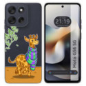 Funda Silicona Transparente para Motorola Moto G56 5G diseño Jirafa Dibujos