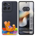 Funda Silicona Transparente para Motorola Moto G56 5G diseño Leopardo Dibujos
