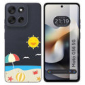 Funda Silicona Transparente para Motorola Moto G56 5G diseño Playa Dibujos