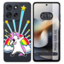 Funda Silicona Transparente para Motorola Moto G56 5G diseño Unicornio Dibujos