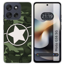 Funda Silicona para Motorola Moto G56 5G diseño Camuflaje...