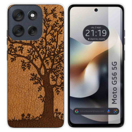 Funda Silicona para Motorola Moto G56 5G diseño Cuero 03...