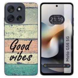 Funda Silicona para Motorola Moto G56 5G diseño Madera 01...