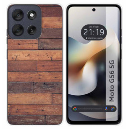 Funda Silicona para Motorola Moto G56 5G diseño Madera 03...