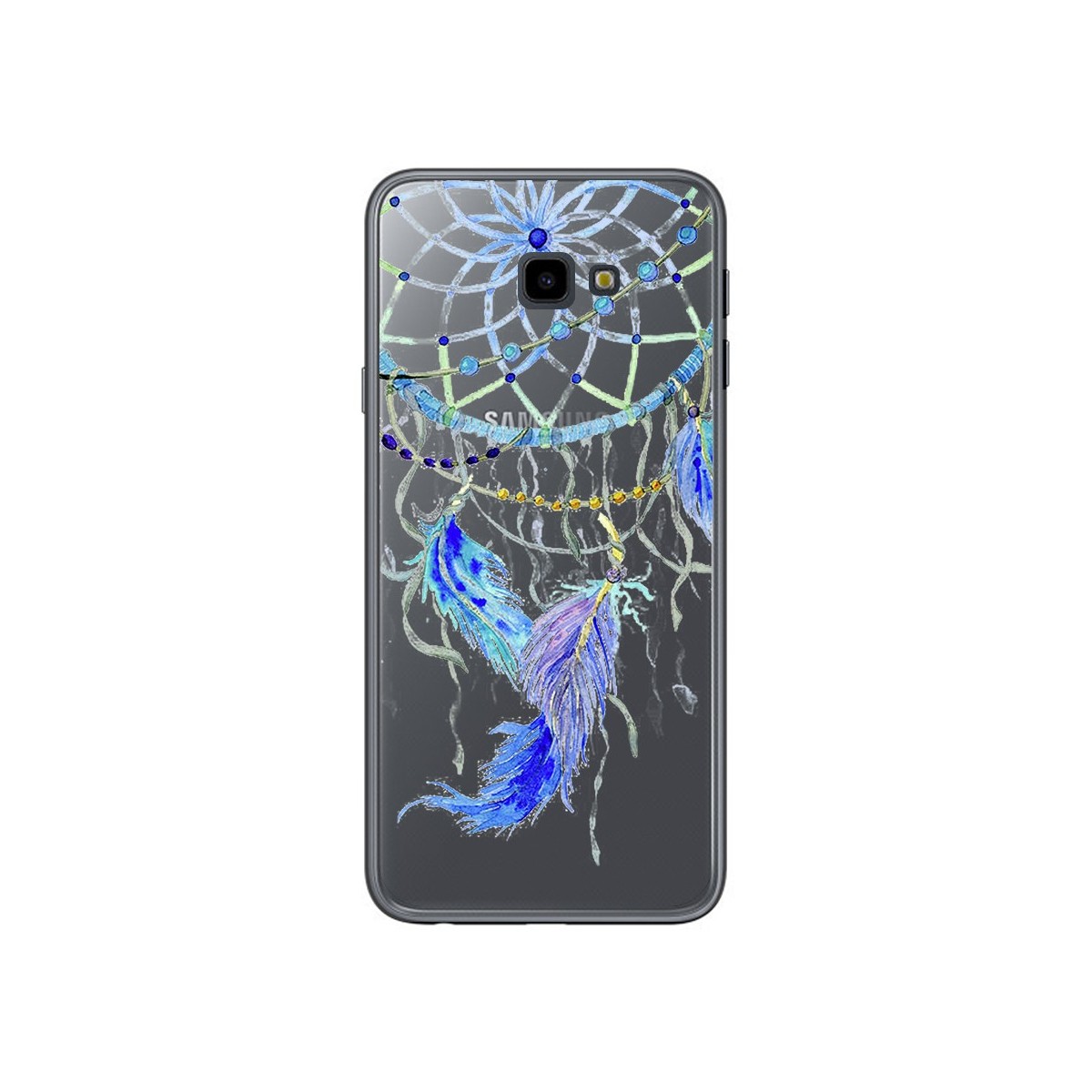 Funda Gel Transparente para Samsung Galaxy J4+ Plus Diseño Plumas Dibujos