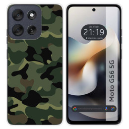 Funda Silicona para Motorola Moto G56 5G diseño Camuflaje...