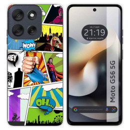 Funda Silicona para Motorola Moto G56 5G diseño Comic...
