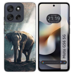Funda Silicona para Motorola Moto G56 5G diseño Elefante...