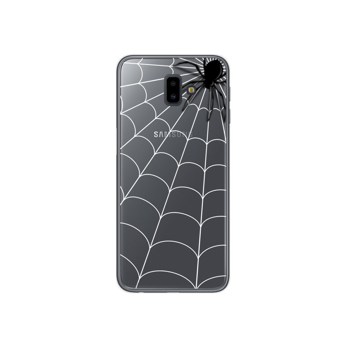 Funda Gel Transparente para Samsung Galaxy J6+ Plus Diseño Araña Dibujos