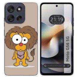Funda Silicona para Motorola Moto G56 5G diseño Leon Dibujos