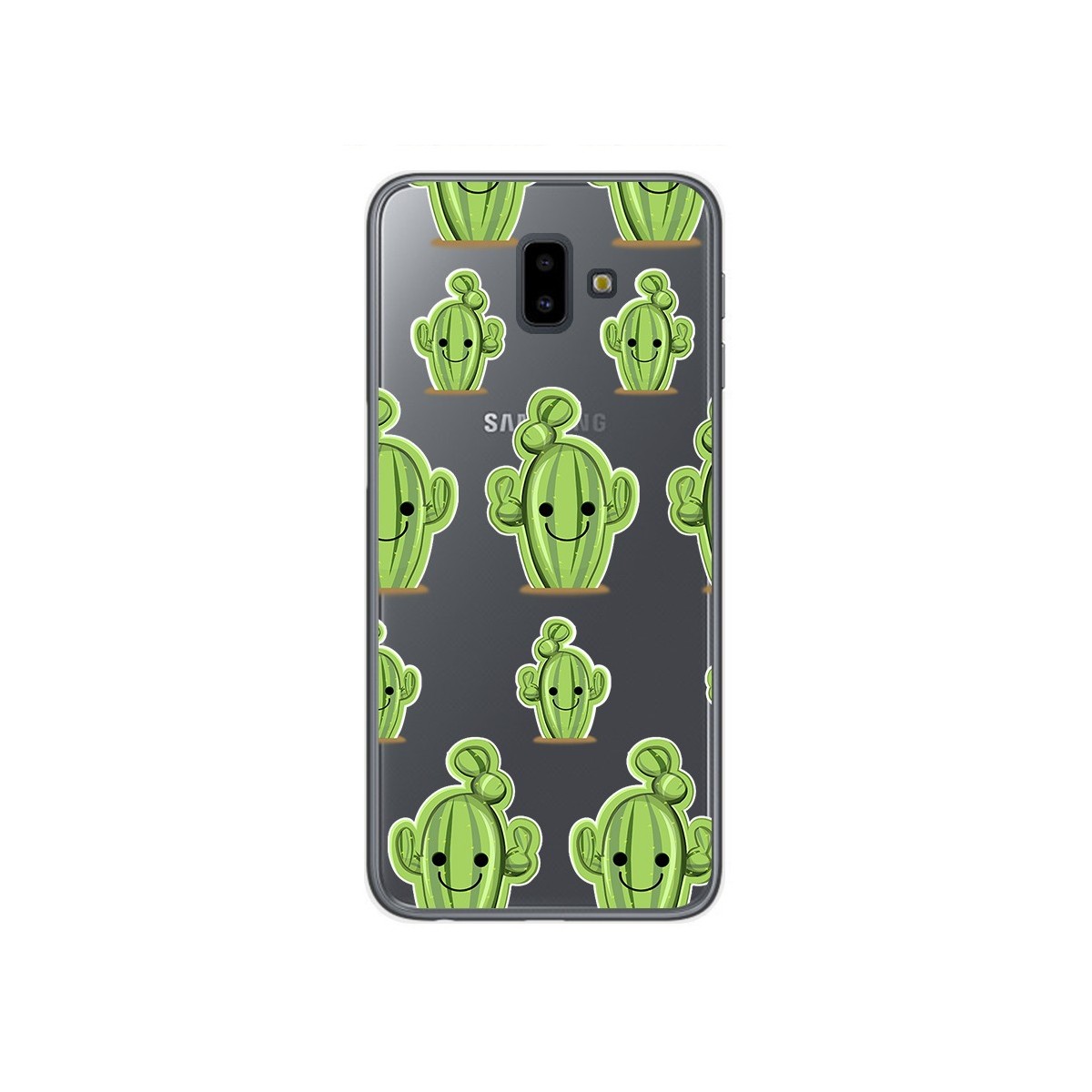 Funda Gel Transparente para Samsung Galaxy J6+ Plus Diseño Cactus Dibujos