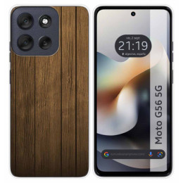 Funda Silicona para Motorola Moto G56 5G diseño Madera...