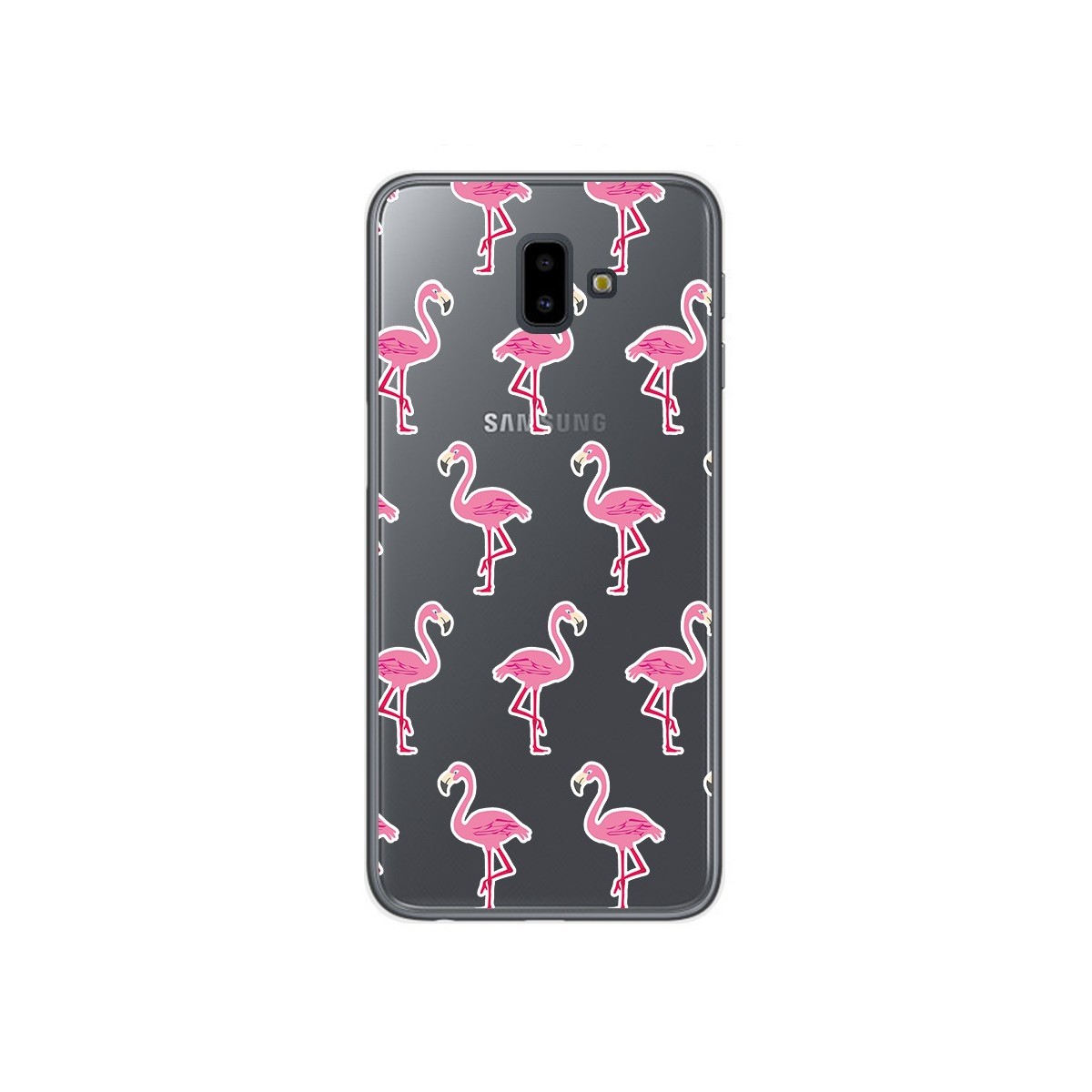 Funda Gel Transparente para Samsung Galaxy J6+ Plus Diseño Flamenco Dibujos