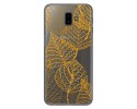 Funda Gel Transparente para Samsung Galaxy J6+ Plus Diseño Hojas Dibujos