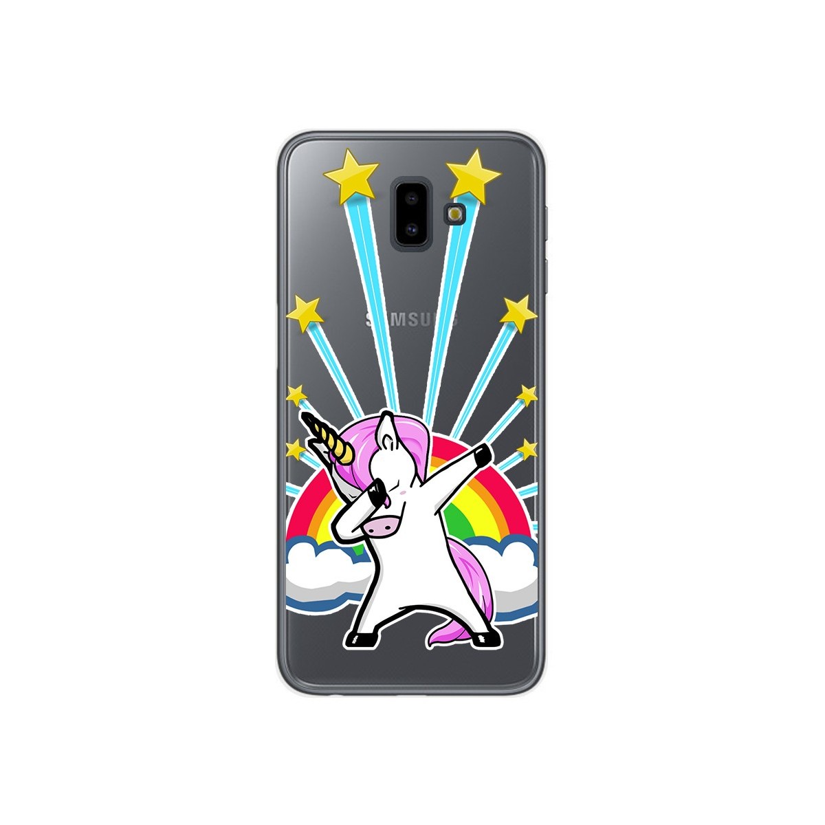 Funda Gel Transparente para Samsung Galaxy J6+ Plus Diseño Unicornio Dibujos