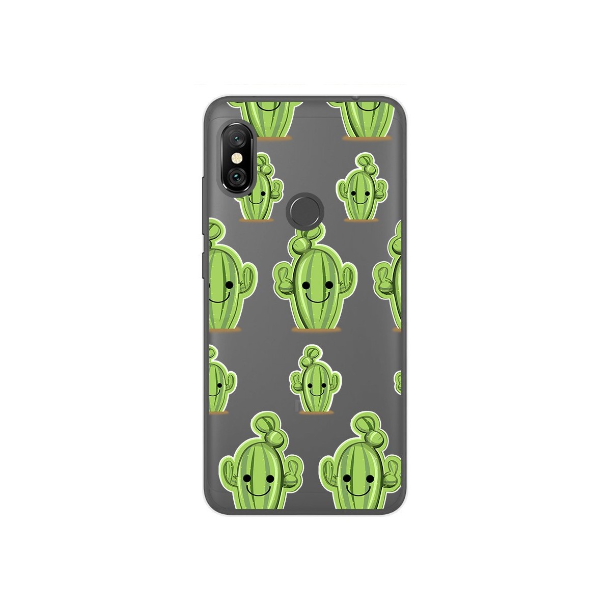 Funda Gel Transparente para Xiaomi Redmi Note 6 Pro Diseño Cactus Dibujos