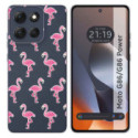 Funda Silicona Transparente para Motorola G86 / G86 Power 5G diseño Flamenco Dibujos