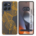 Funda Silicona Transparente para Motorola G86 / G86 Power 5G diseño Hojas Dibujos