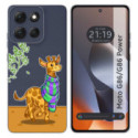 Funda Silicona Transparente para Motorola G86 / G86 Power 5G diseño Jirafa Dibujos