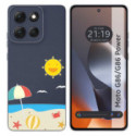 Funda Silicona Transparente para Motorola G86 / G86 Power 5G diseño Playa Dibujos