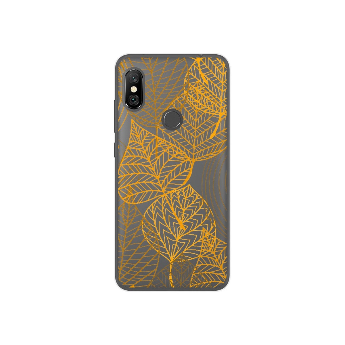 Funda Gel Transparente para Xiaomi Redmi Note 6 Pro Diseño Hojas Dibujos