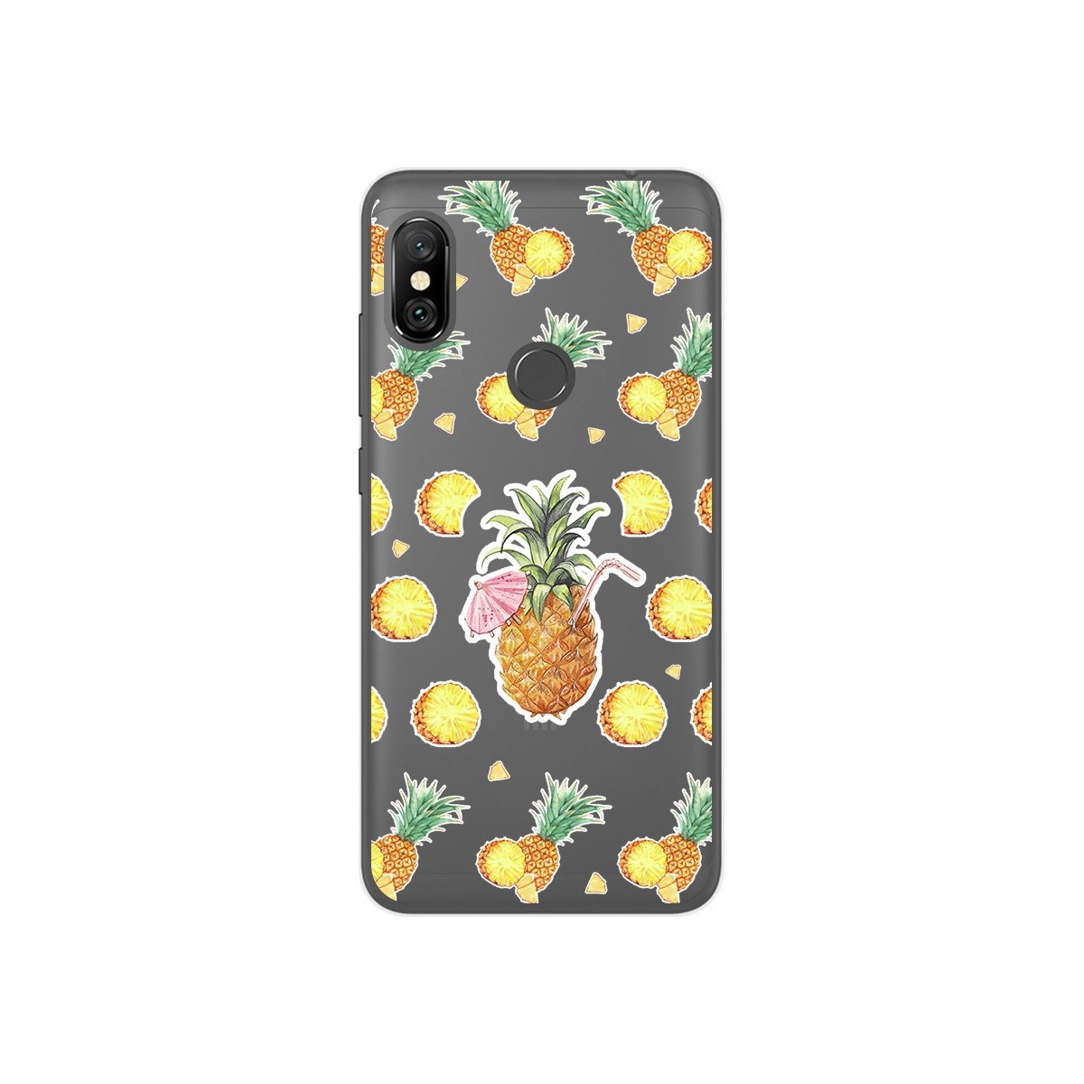 Funda Gel Transparente para Xiaomi Redmi Note 6 Pro Diseño Piña Dibujos