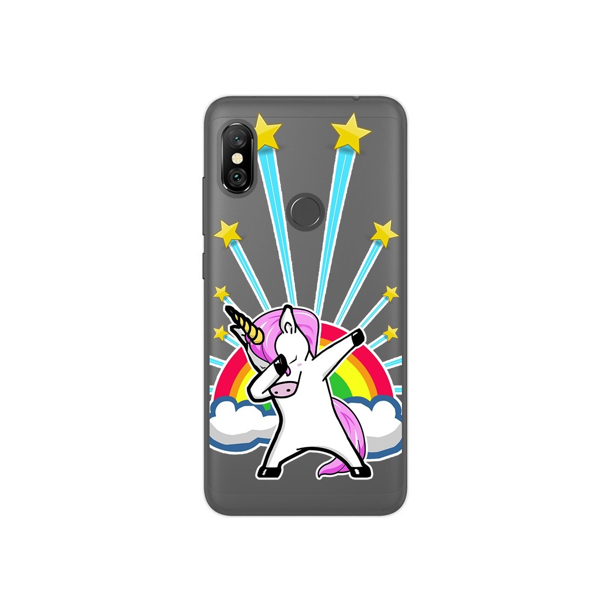 Funda Gel Transparente para Xiaomi Redmi Note 6 Pro Diseño Unicornio Dibujos