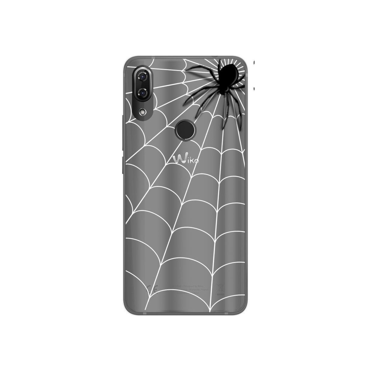 Funda Gel Transparente para Wiko View2 Pro Diseño Araña Dibujos