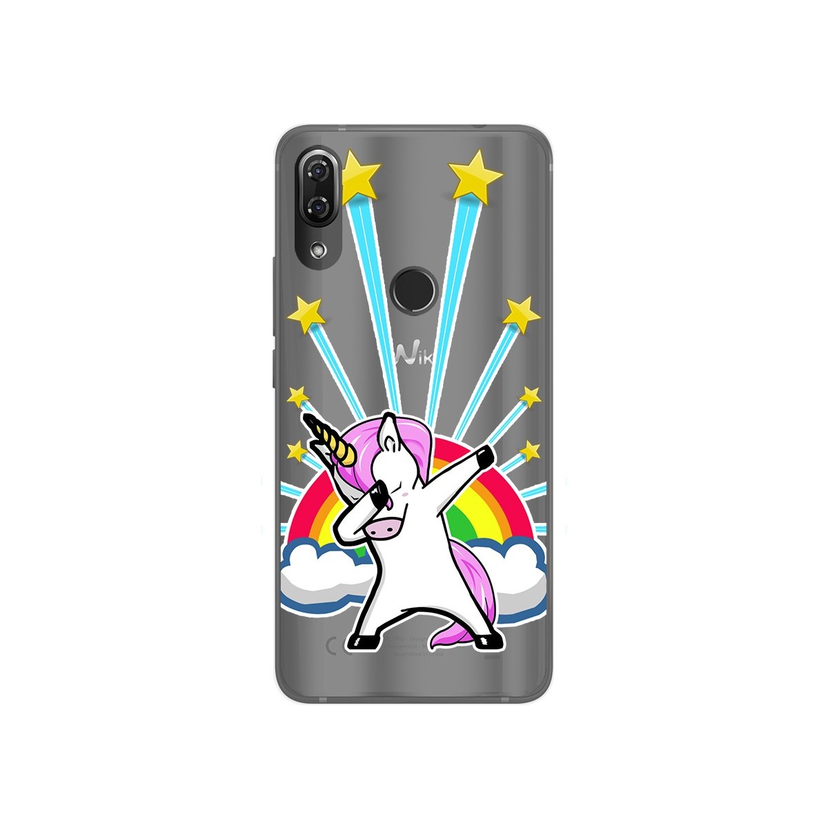 Funda Gel Transparente para Wiko View2 Pro Diseño Unicornio Dibujos