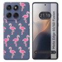 Funda Silicona Transparente para Motorola Edge 60 / 60 Fusion 5G diseño Flamenco Dibujos