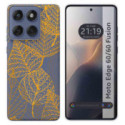 Funda Silicona Transparente para Motorola Edge 60 / 60 Fusion 5G diseño Hojas Dibujos
