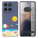 Funda Silicona Transparente para Motorola Edge 60 / 60 Fusion 5G diseño Playa Dibujos
