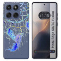 Funda Silicona Transparente para Motorola Edge 60 / 60 Fusion 5G diseño Plumas Dibujos