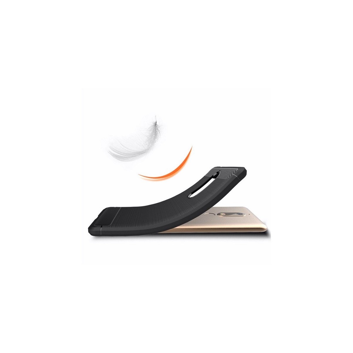 Funda Gel Tpu Tipo Carbon Negra para Nokia 5.1