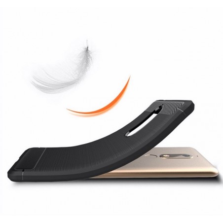 Funda Gel Tpu Tipo Carbon Negra para Nokia 5.1