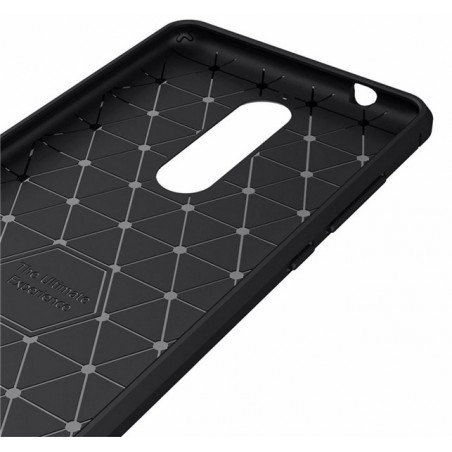 Funda Gel Tpu Tipo Carbon Negra para Nokia 5.1