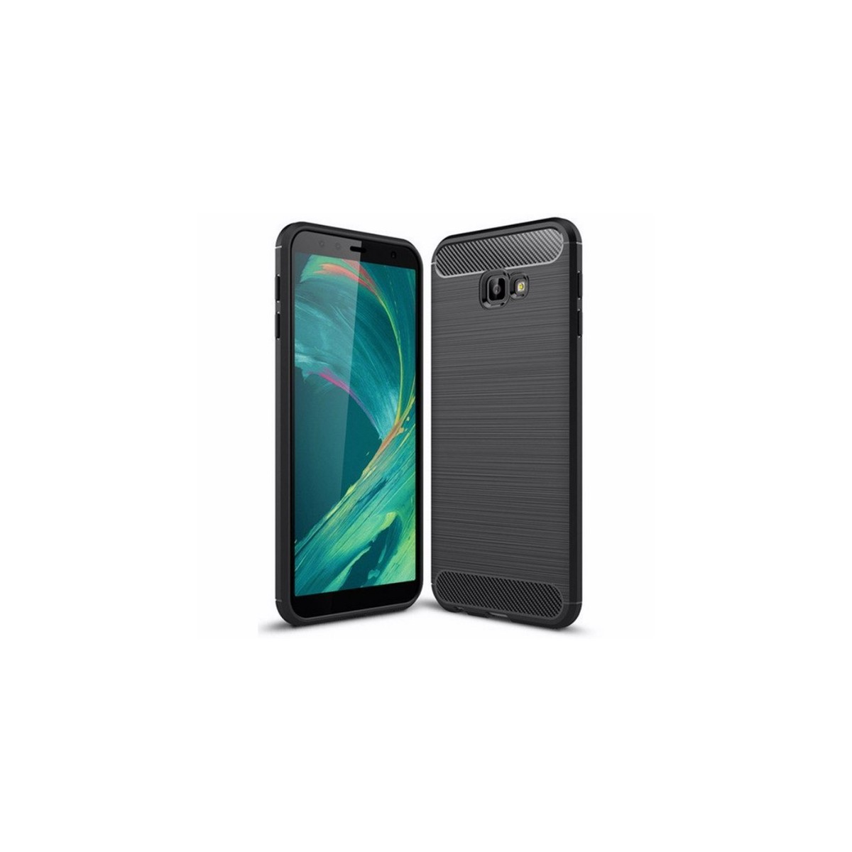 Funda Gel Tpu Tipo Carbon Negra para Samsung Galaxy J4+ Plus