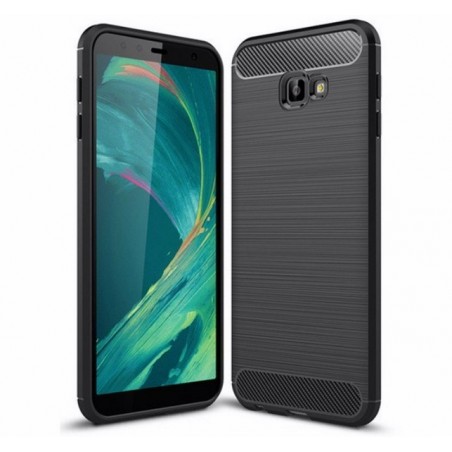 Funda Gel Tpu Tipo Carbon Negra para Samsung Galaxy J4+ Plus