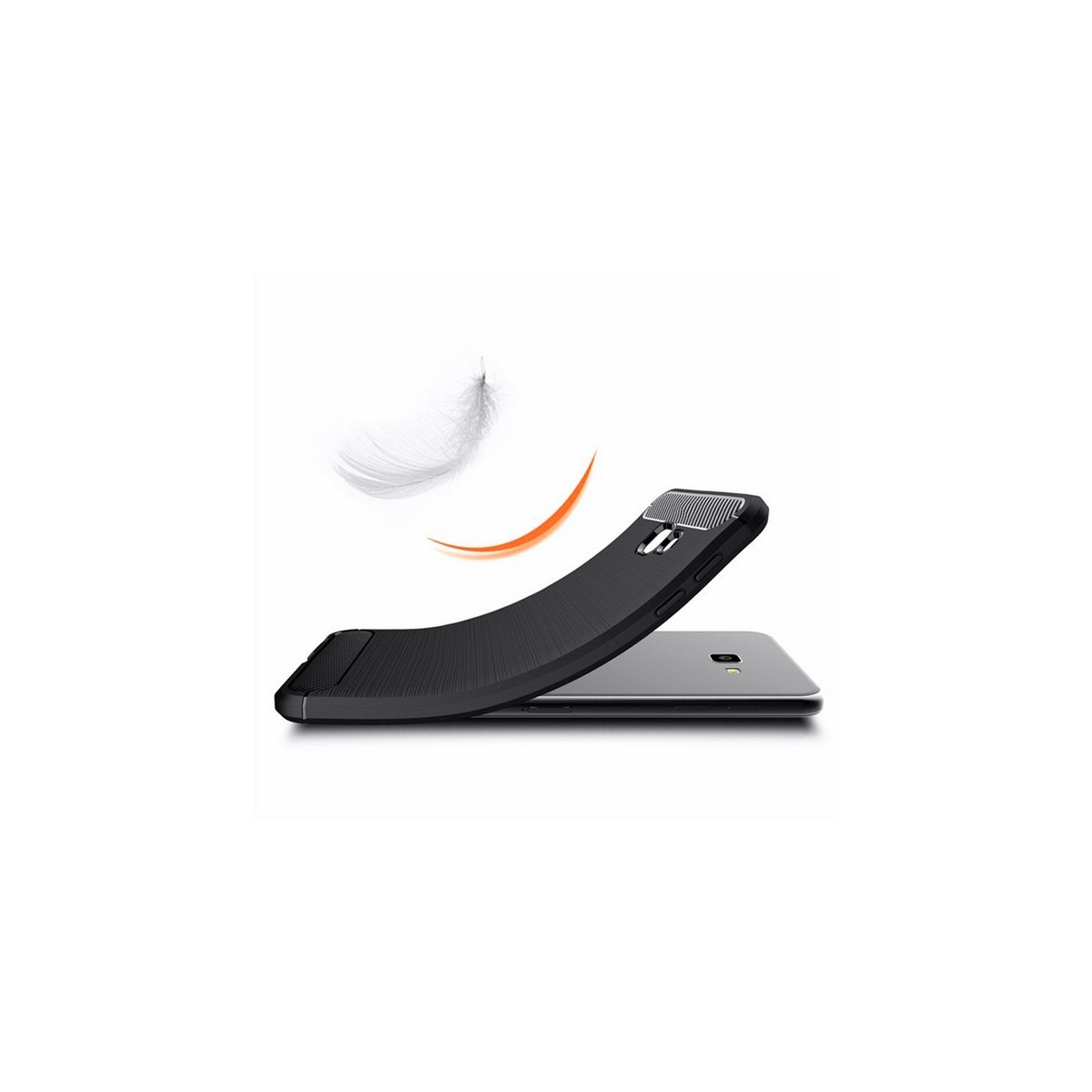 Funda Gel Tpu Tipo Carbon Negra para Samsung Galaxy J4+ Plus