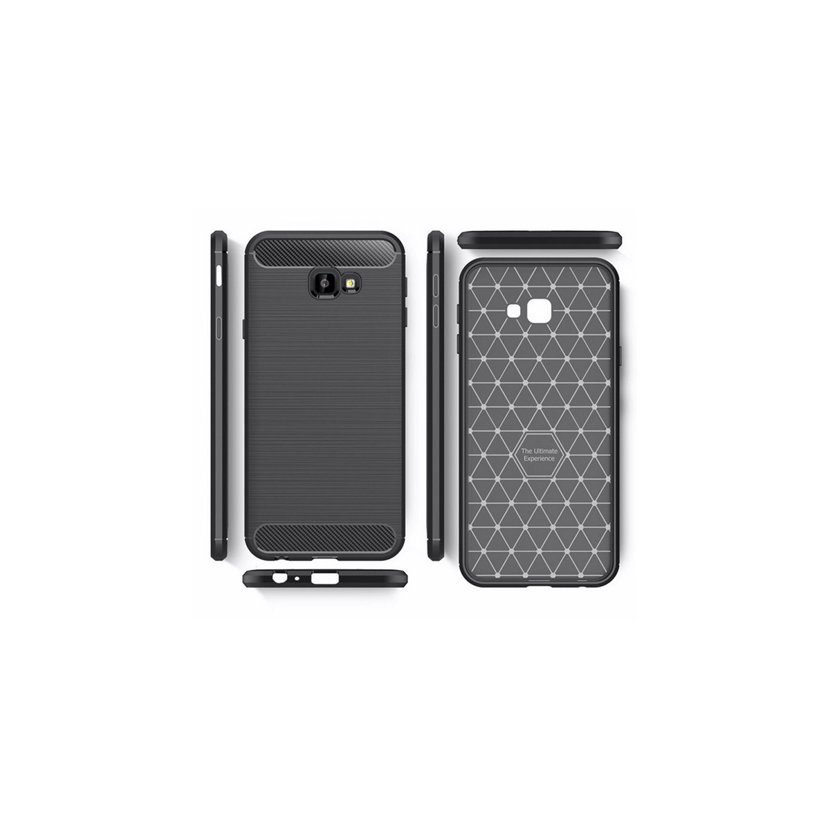 Funda Gel Tpu Tipo Carbon Negra para Samsung Galaxy J4+ Plus