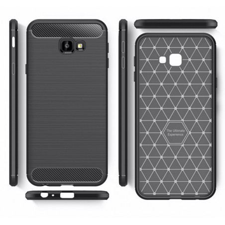 Funda Gel Tpu Tipo Carbon Negra para Samsung Galaxy J4+ Plus