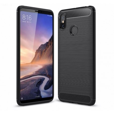 Funda Gel Tpu Tipo Carbon Negra para Xiaomi Mi Max 3